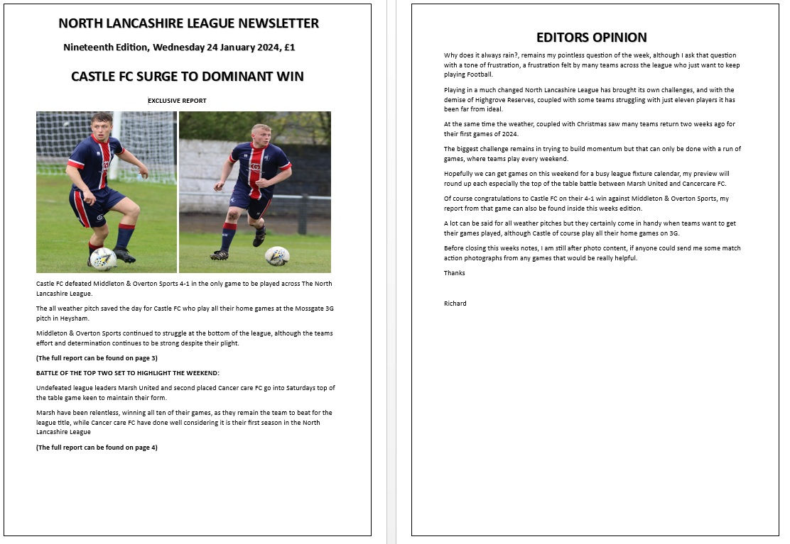 North Lancs 19th Edition