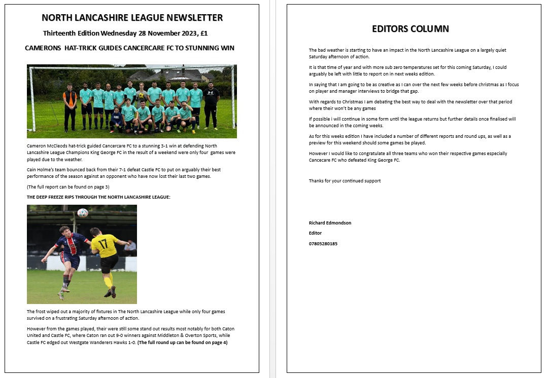 North Lancs Newsletter 13 ED