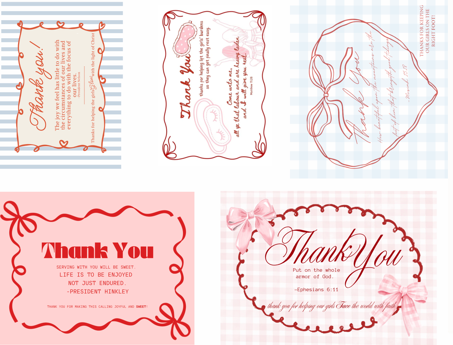 YW new Presidency THANK YOU Printables