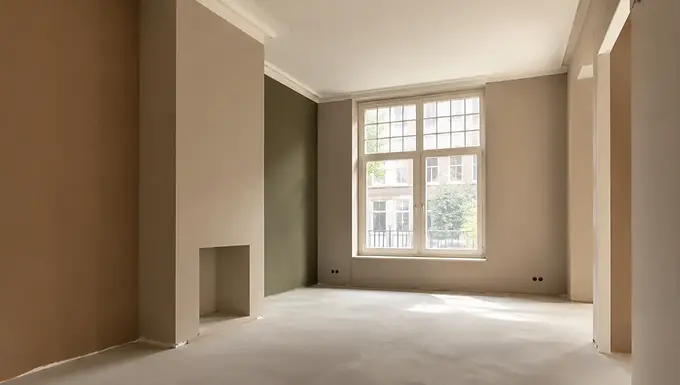 Kale, schone muur in voorbereiding voor renovlies of schilderwerk met daglicht