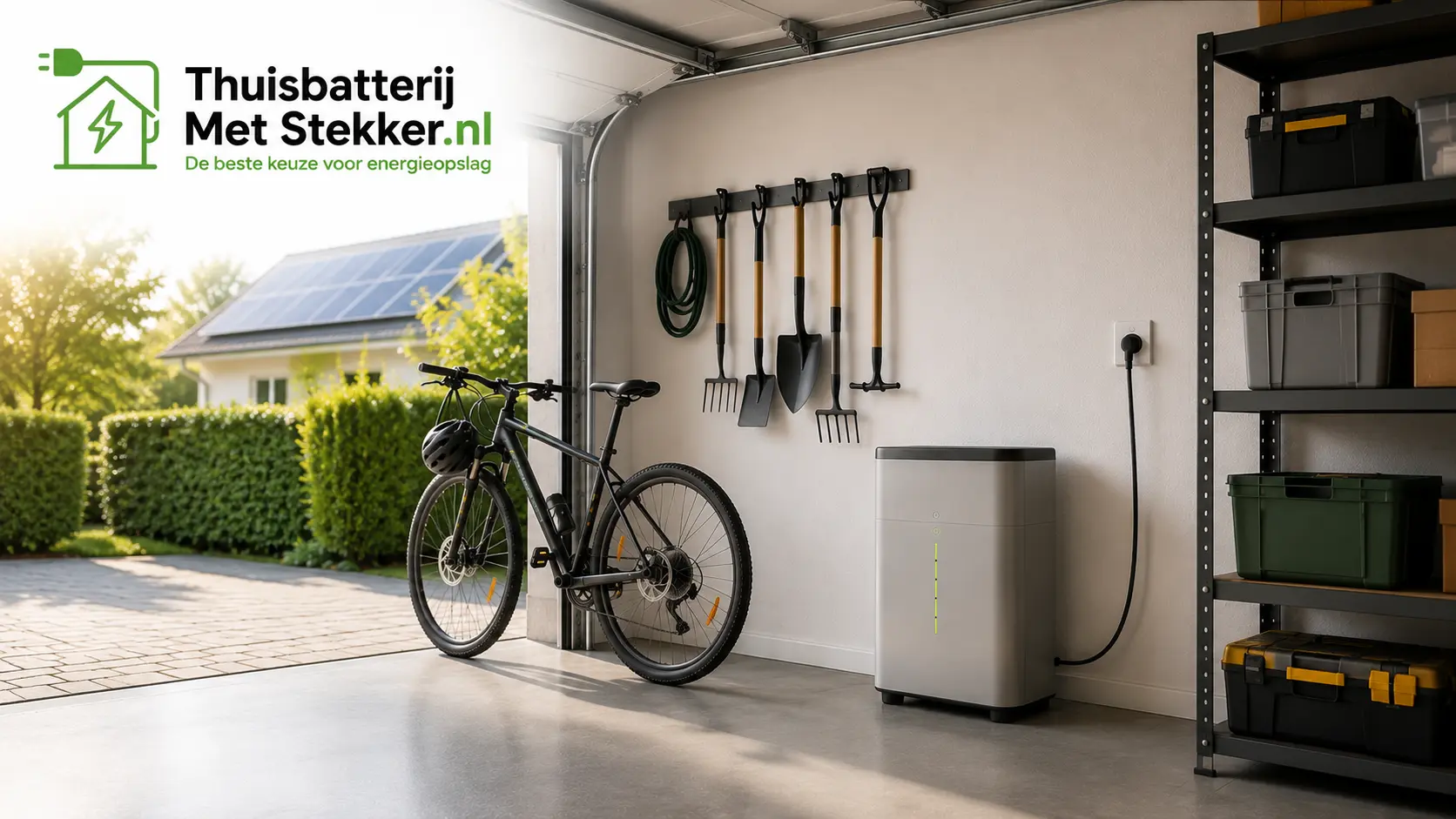 Fotorealistische 4:3 afbeelding van een persoon aan een keukentafel met een laptop en een energierekening, afwegend en nadenkend, op de achtergrond onscherp een compacte thuisbatterij in een doos, zacht daglicht, geen tekst, geen logo's --ar 4:3 --style raw --v 6