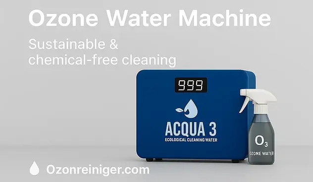 Cleaning pool edges and tiles with an ozone water machine