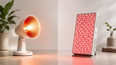 Vergelijking tussen klassieke infraroodlamp en modern rood licht therapie paneel