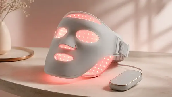 Maxi Meilleur Pro Series LED-masker met smart remote in roze-coral palette