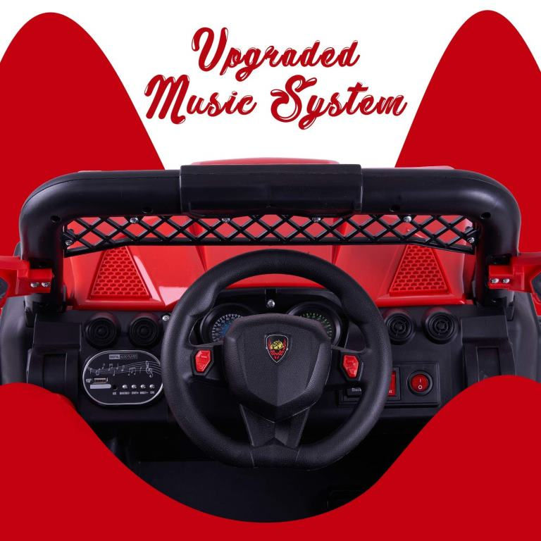 Thumbnail: Gomani kids 12 volt Jeep Rechargeable Battery Operated Ride-On Red