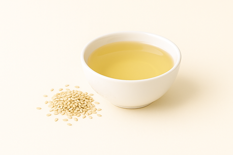 Visuel 2- Huile de séame dans bol et graines.png