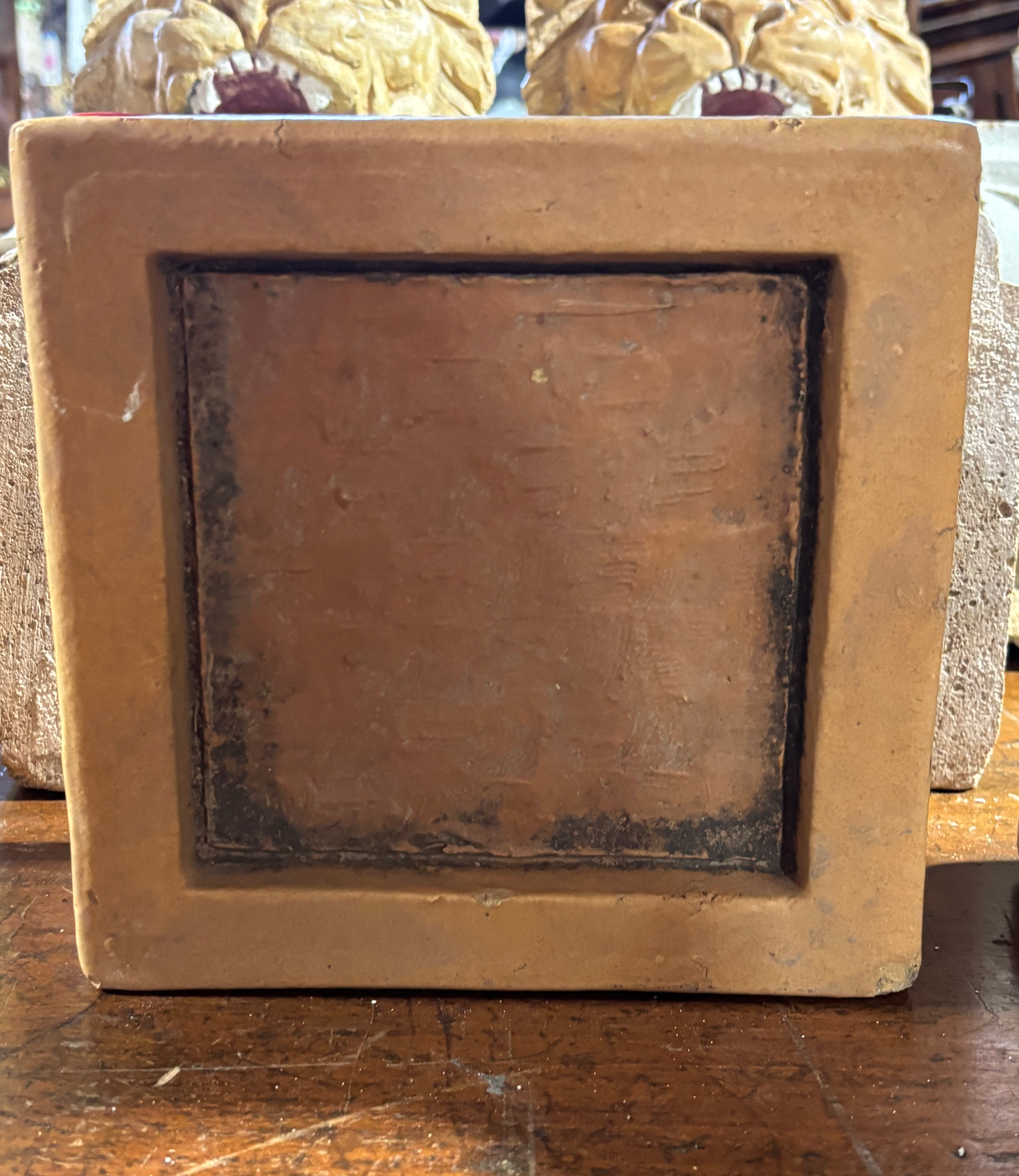 Vintage Decorative Glazed Terracotta Block