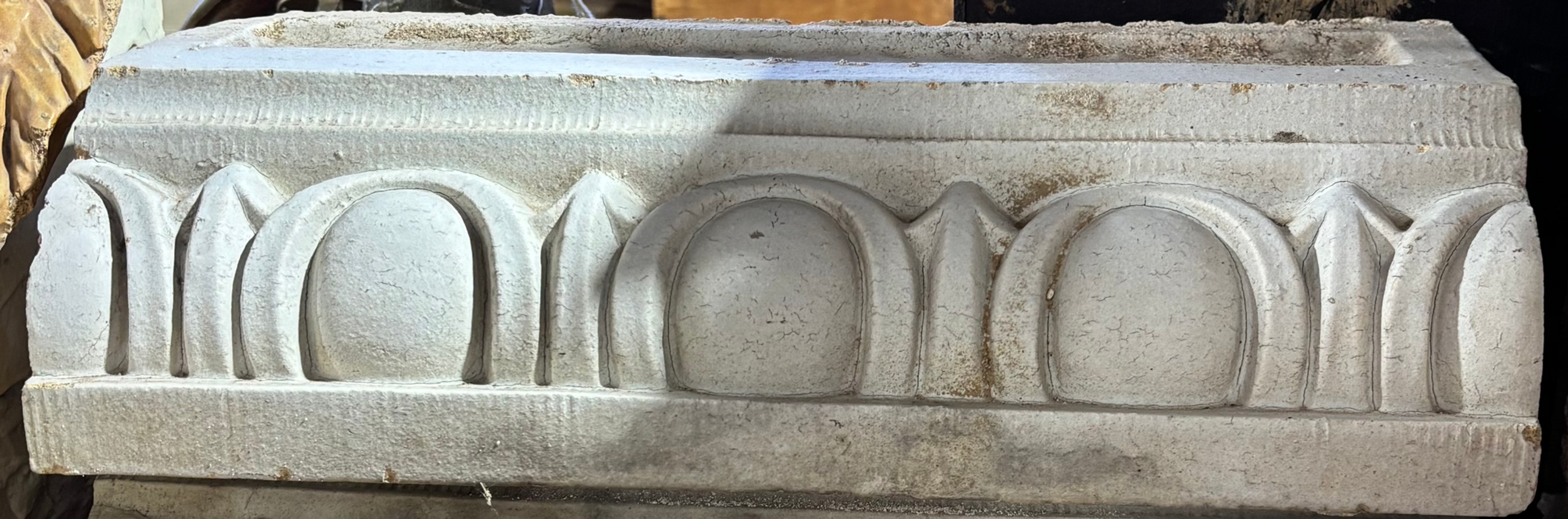 Vintage Concrete Egg and Dart Block