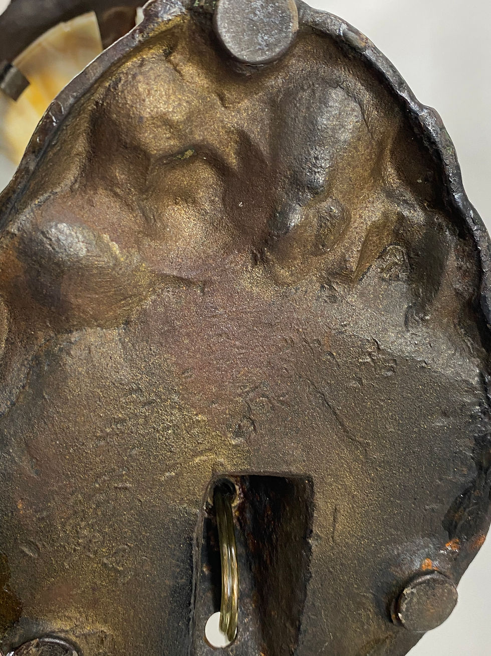 Thumbnail: Brass Desk Lamp with Stain Glass Shade