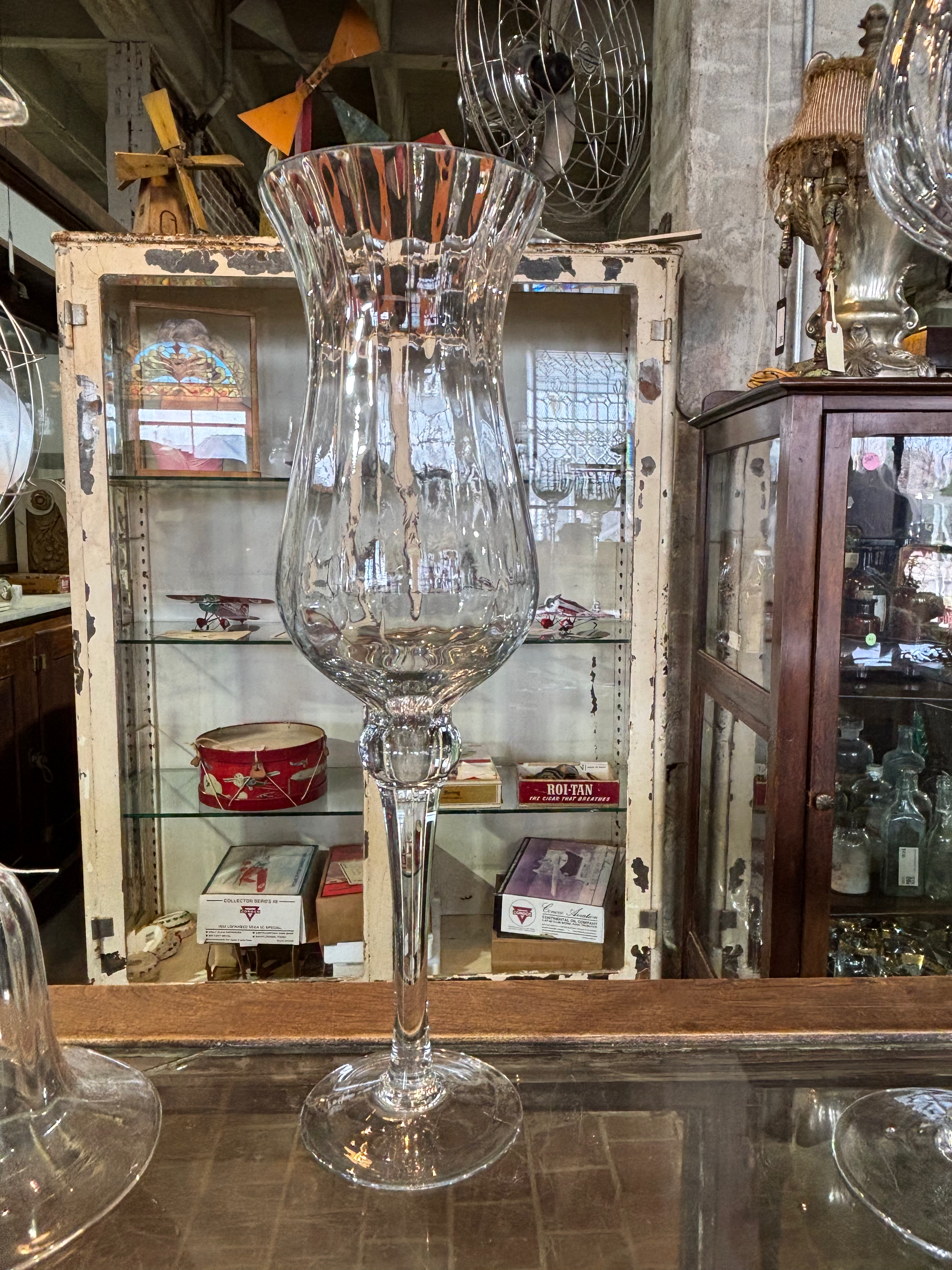 Clear Glass Candle Holder