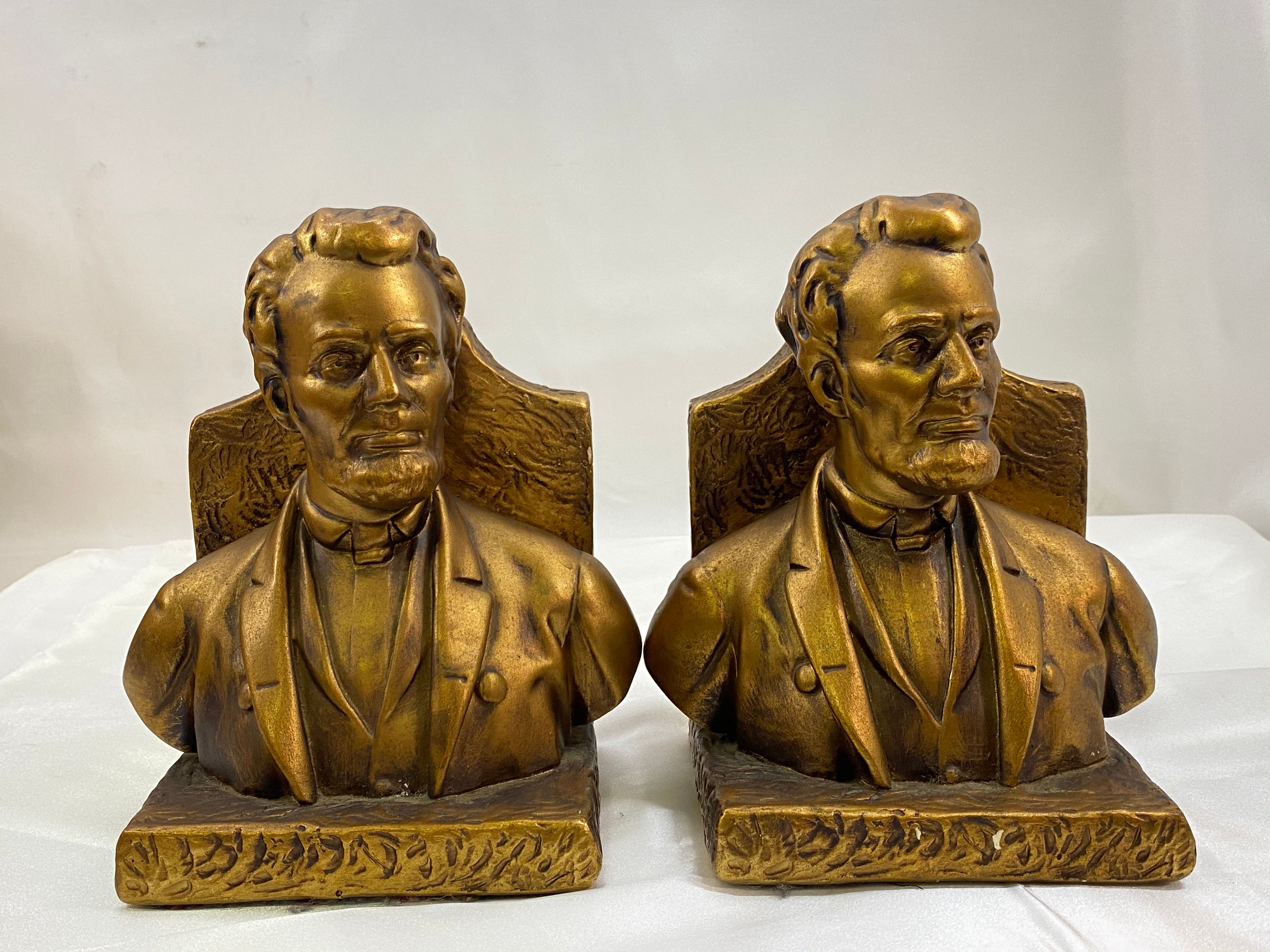 Plaster Abraham Lincoln Bookends