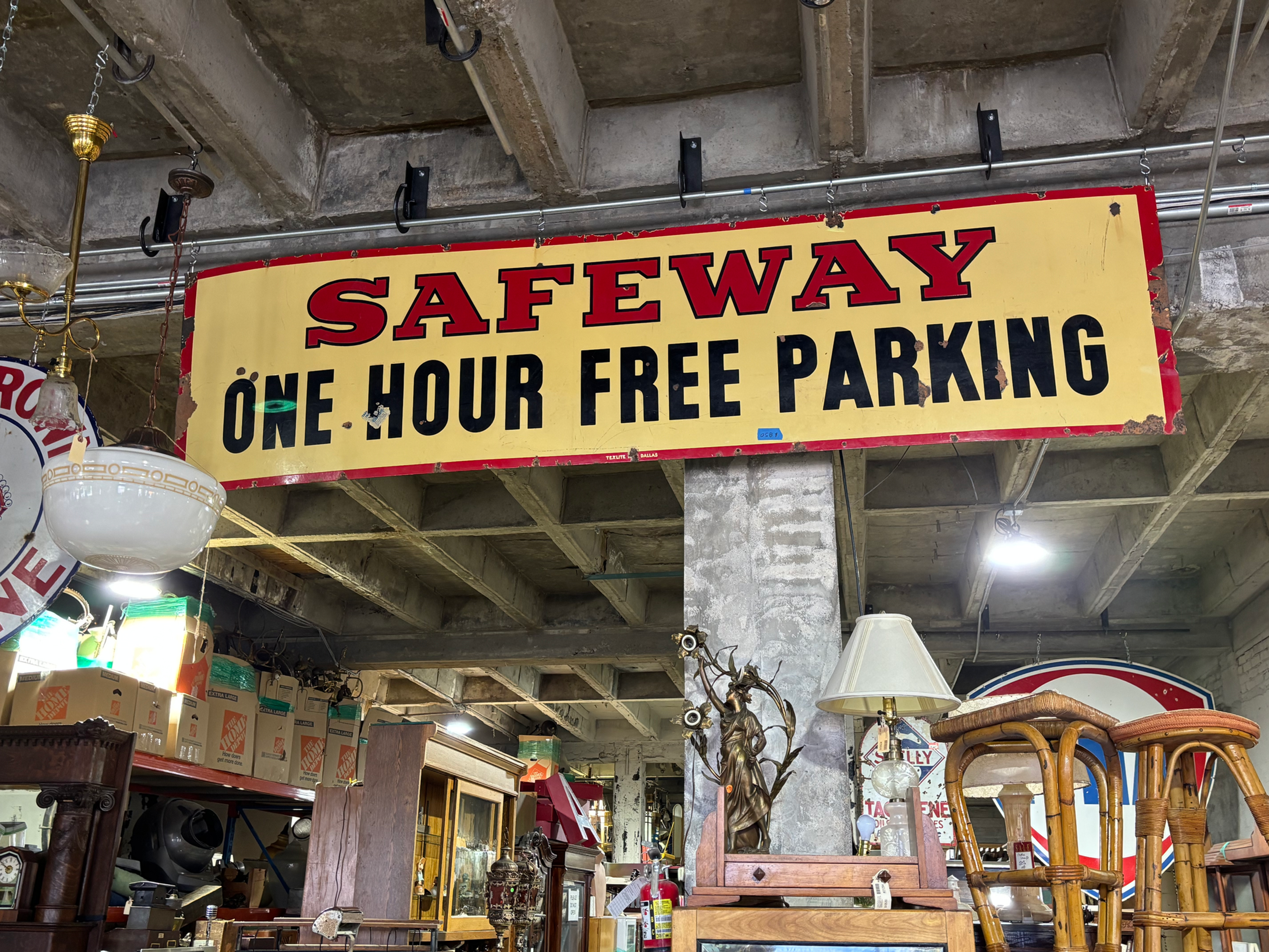 Vintage Safeway One Hour Free Parking Sign