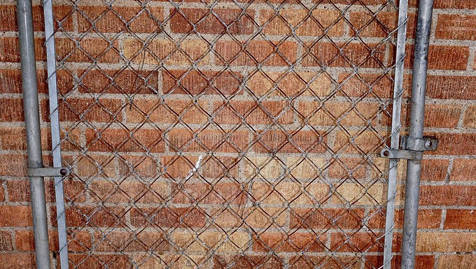 Chain-link Gate with Ornamental Lions