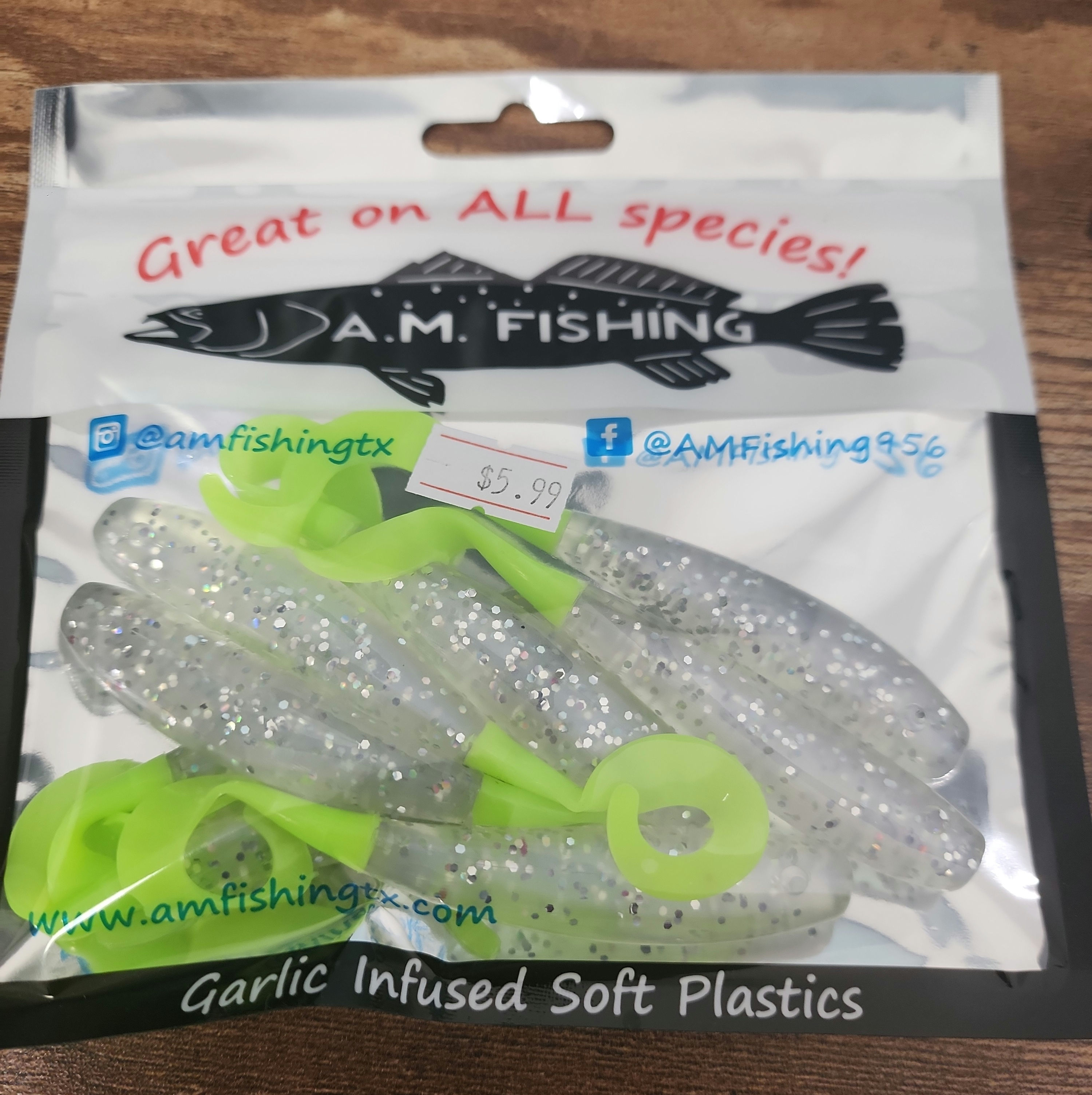 AM Fishing Lures - 4" Pearltreuse