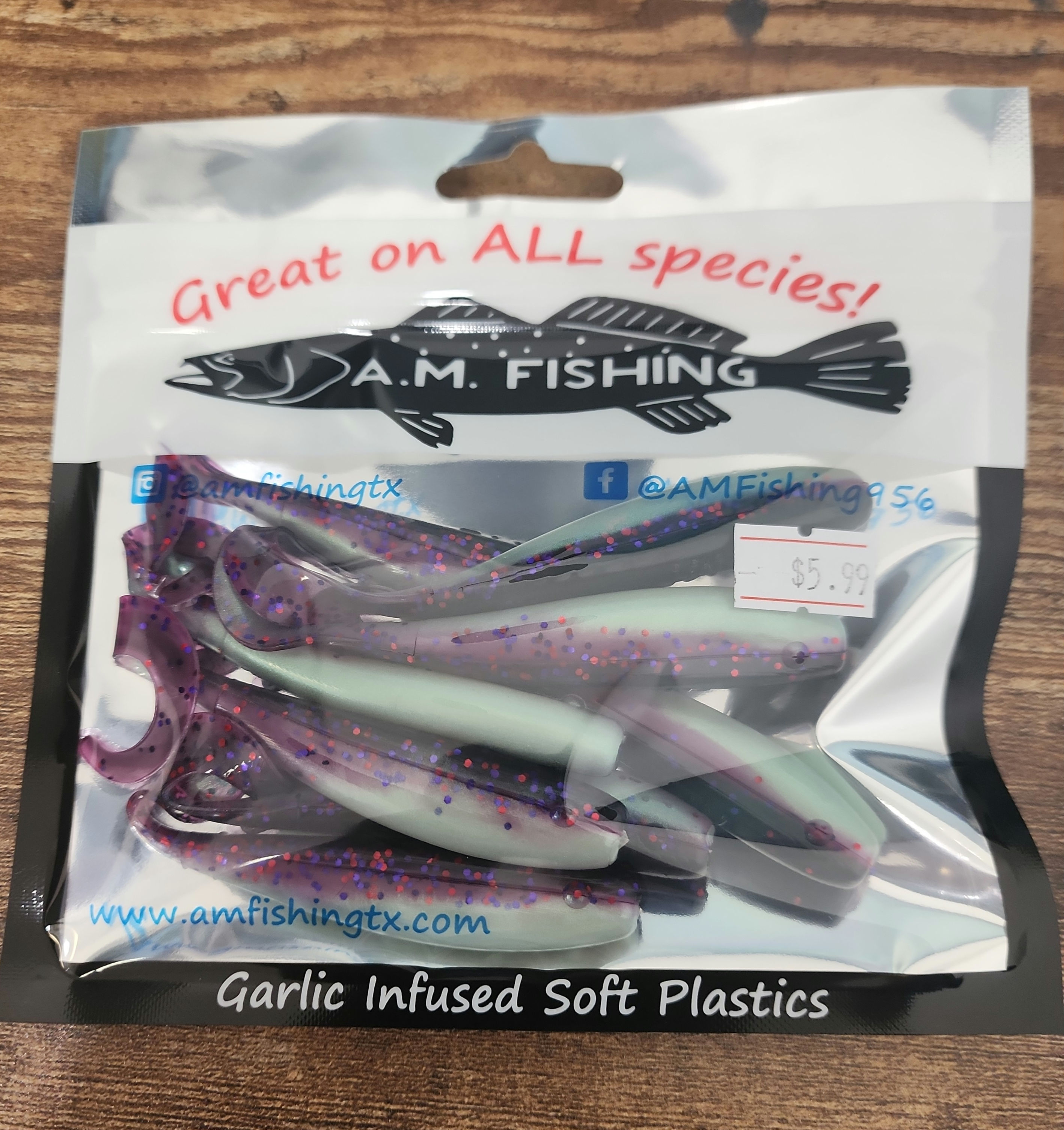 AM Fishing Lures - 4" Midnight Mullet