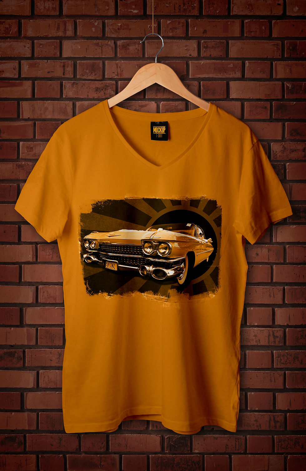 Camiseta carro laranja