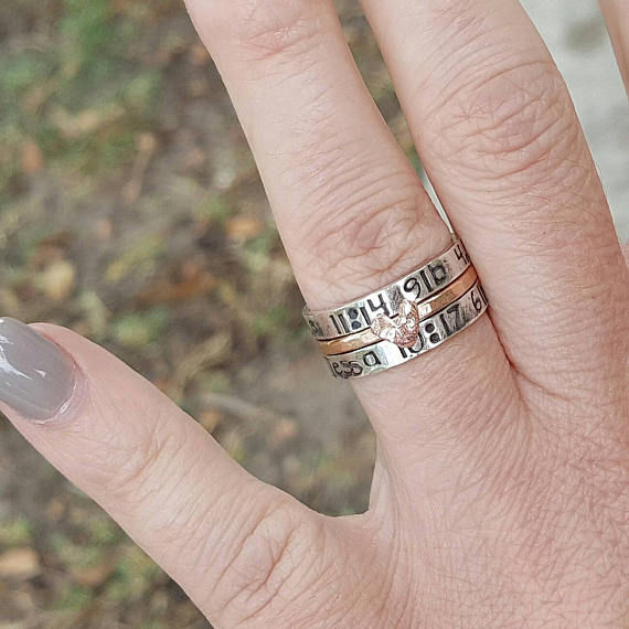 Thumbnail: rose gold heart ring set