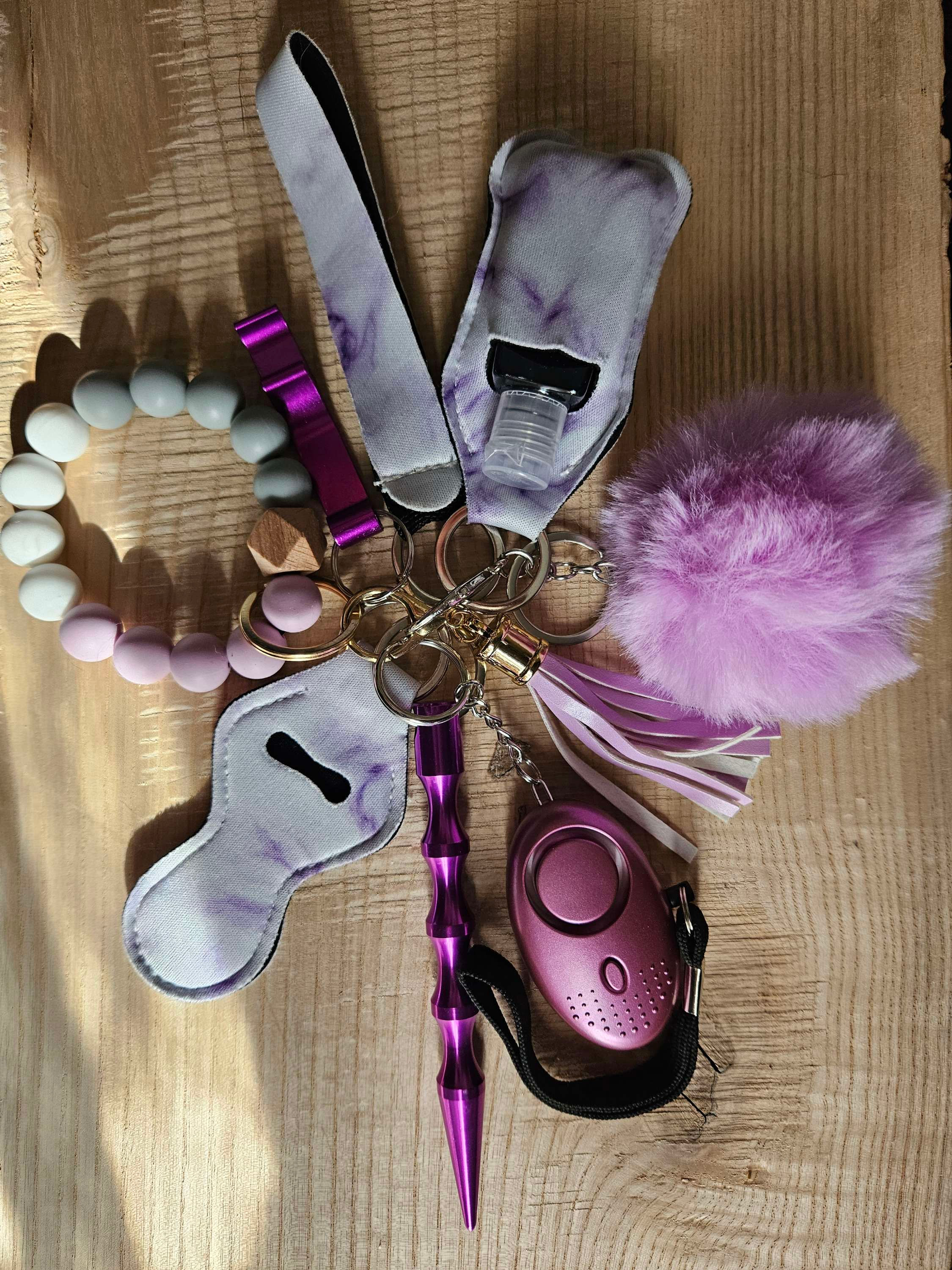 Purple Marbel Safety Keychain