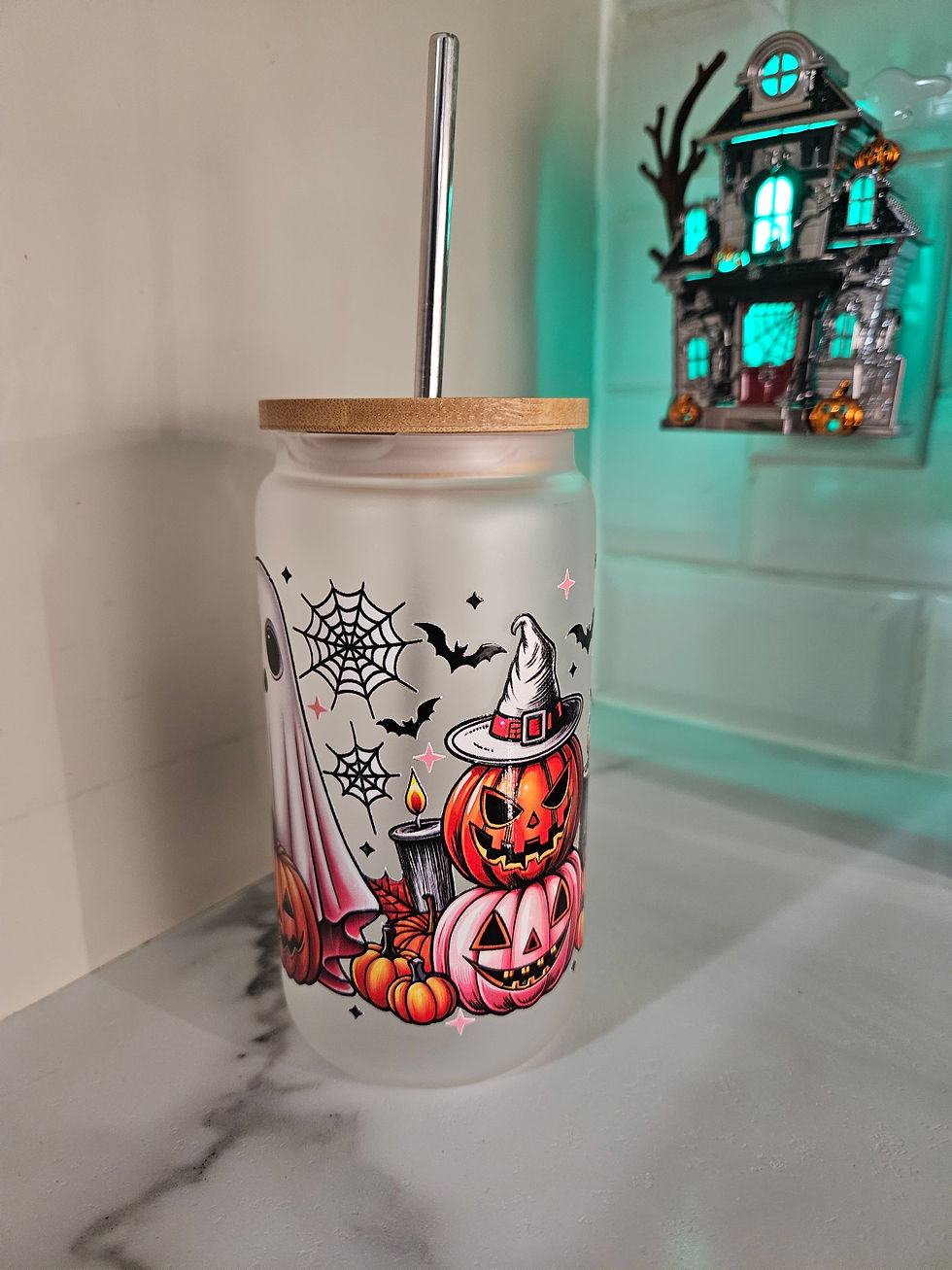 Thumbnail: Glass Ghost / Pumpkin 🎃 18oz tumbler 