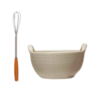 Bowl and Metal Whisk Set