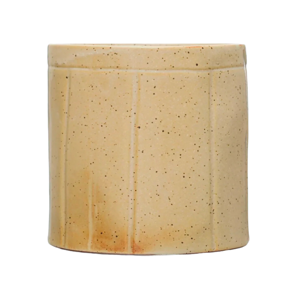 Debossed Lines Stoneware Crock