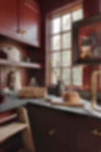 Red Butler's Pantry Cabinetry Design