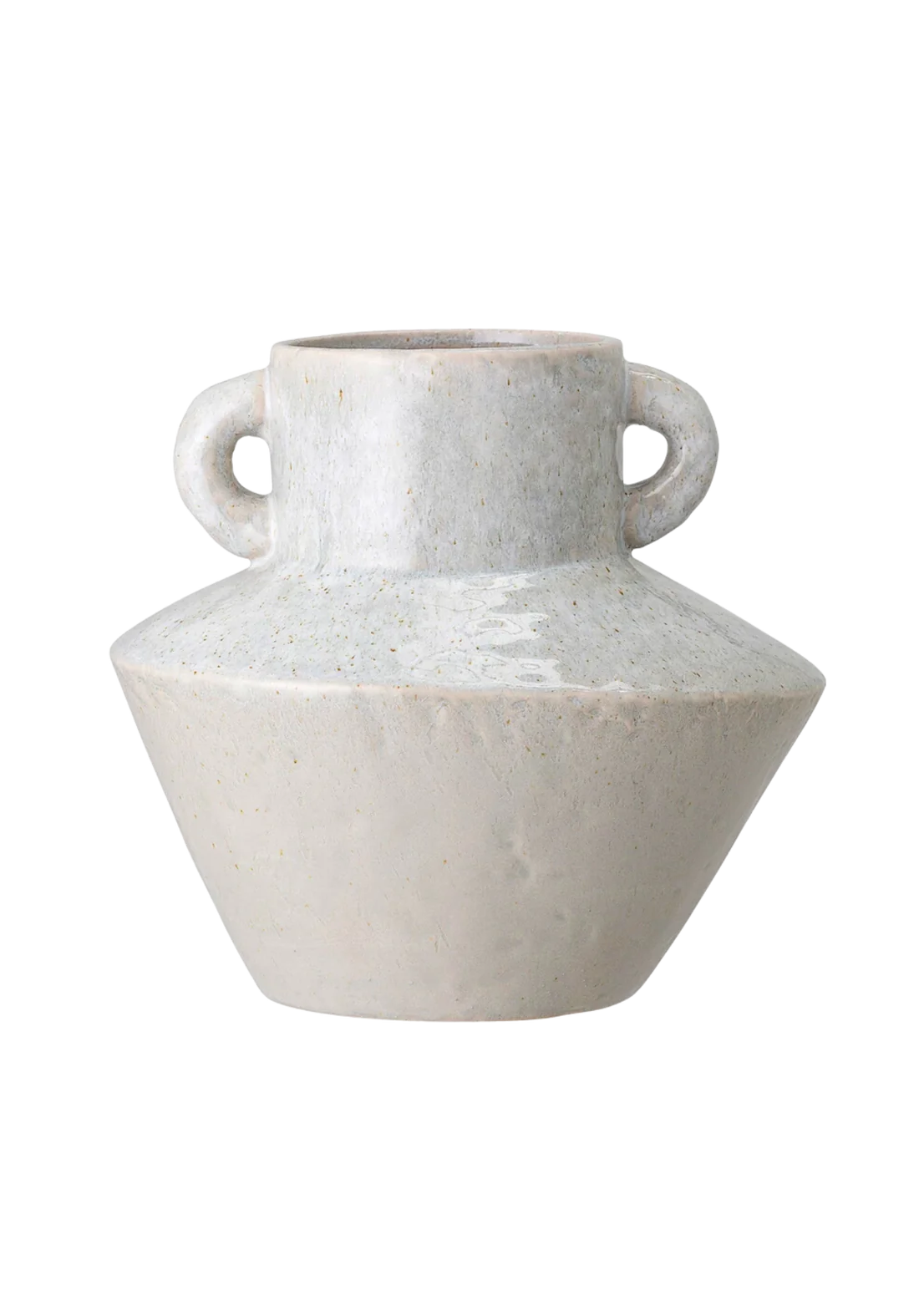 White Stone Vase with Handles