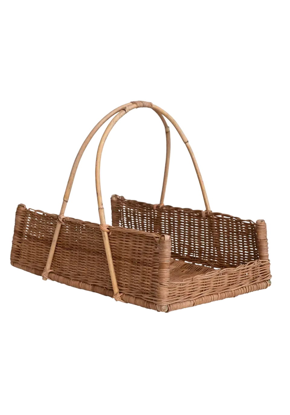 Hand-Woven Rattan Basket