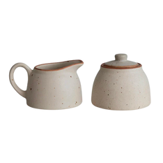 Stoneware Creamer & Sugar Jar Set