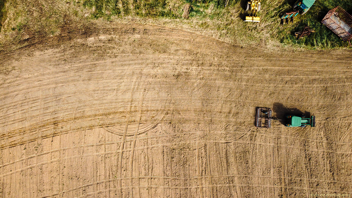 Drone Shot of Tractor 
