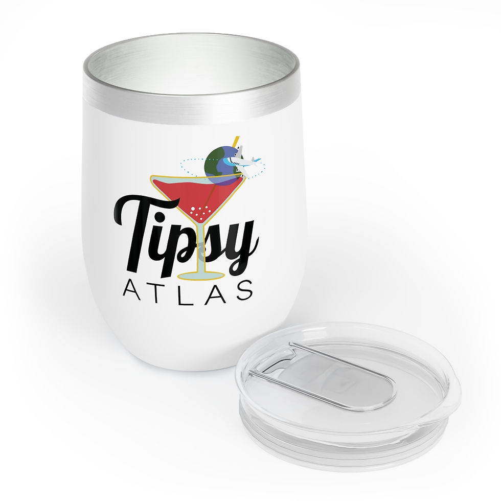 Thumbnail: White Tipsy Atlas Wine Tumbler