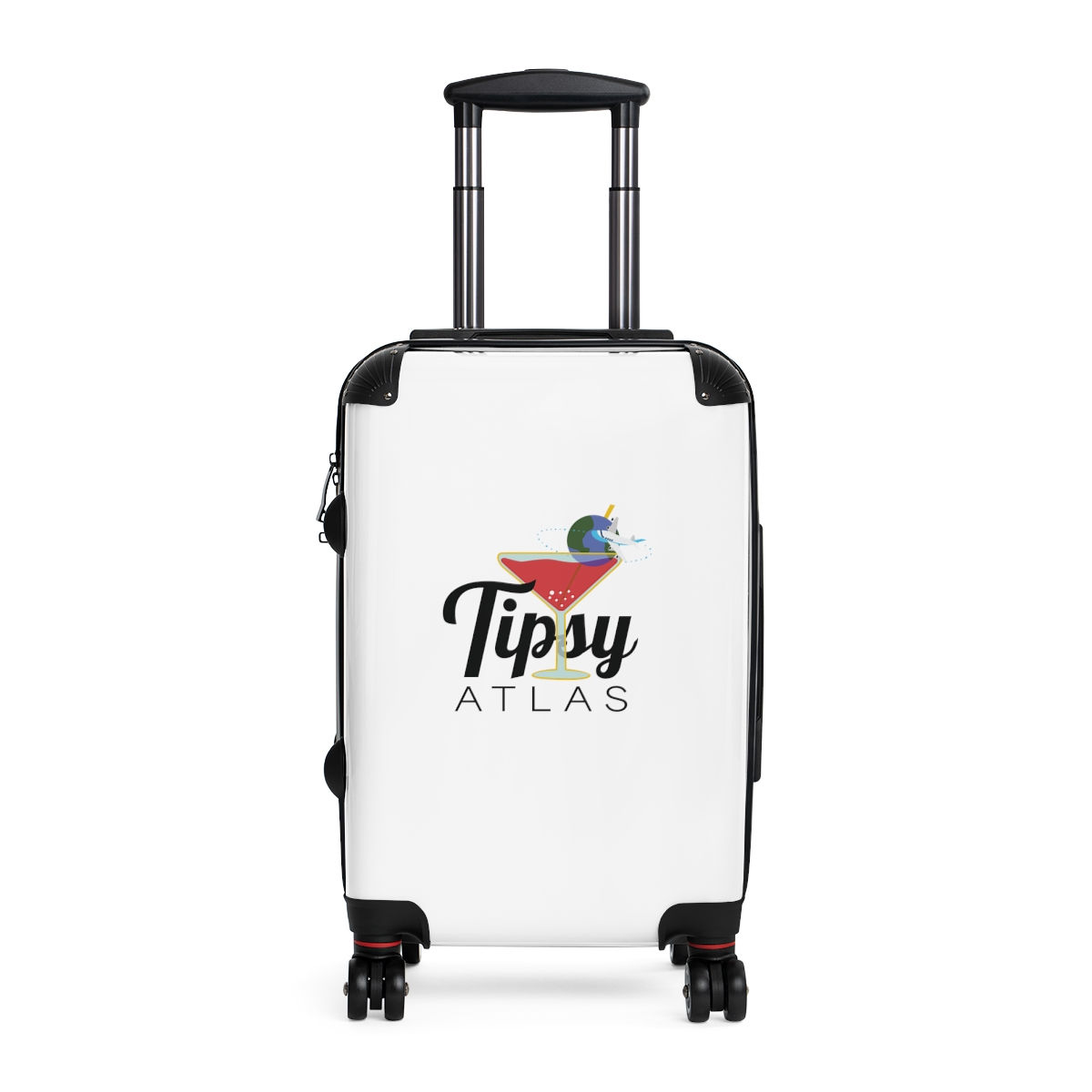 White Tipsy Atlas Suitcase