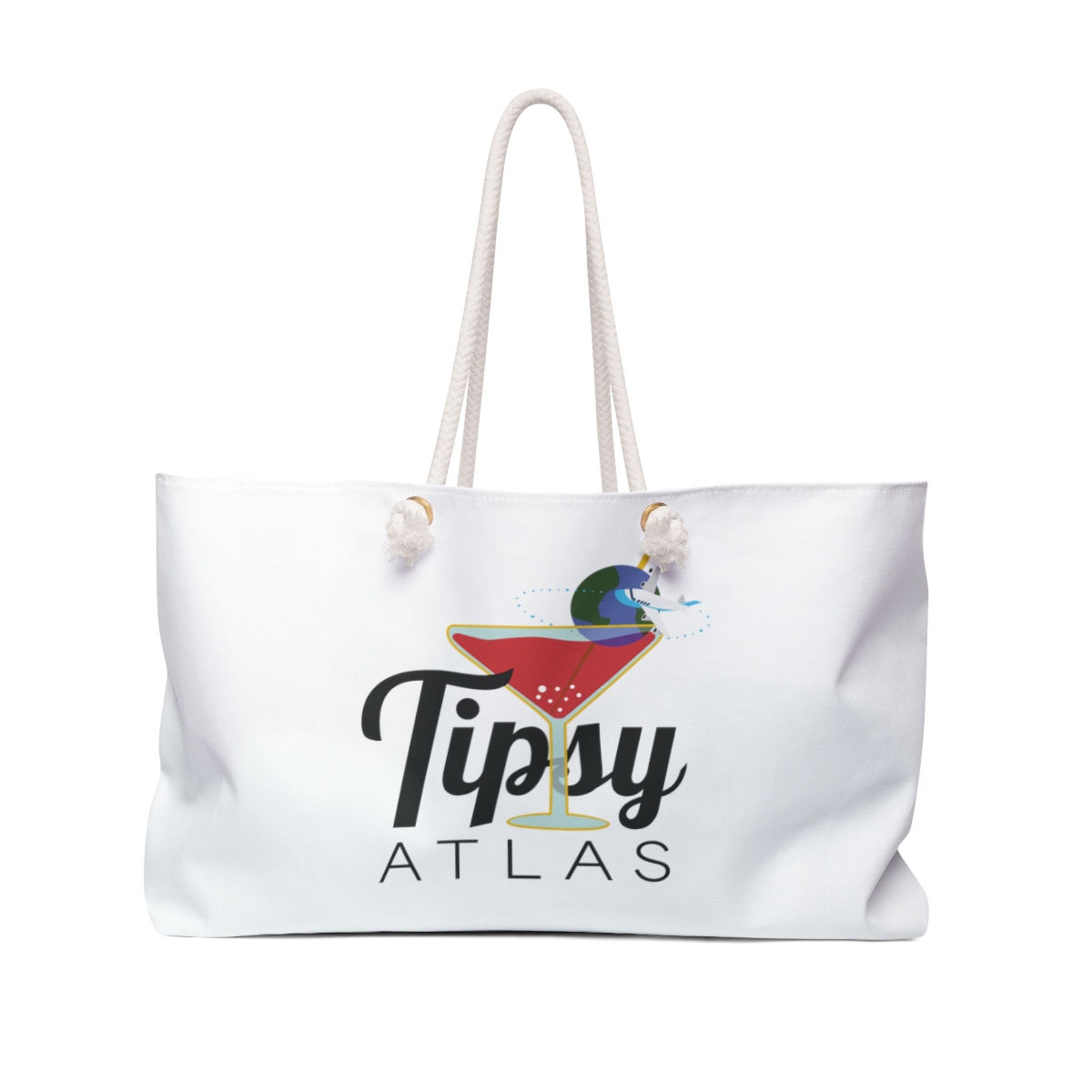 White Tipsy Atlas Beach Bag