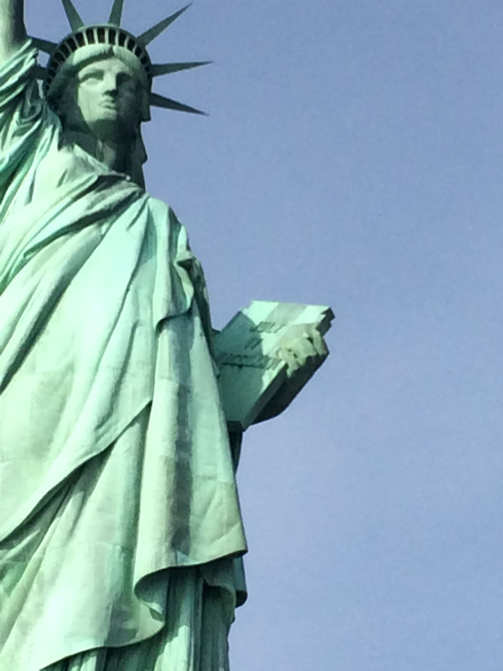Up close of the Statue of Liberty
