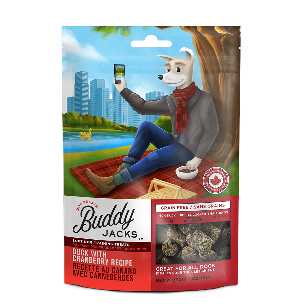 Canadian Jerky Buddy Jack's Soft Dog Training Treats Duck with Cranberry (7oz)