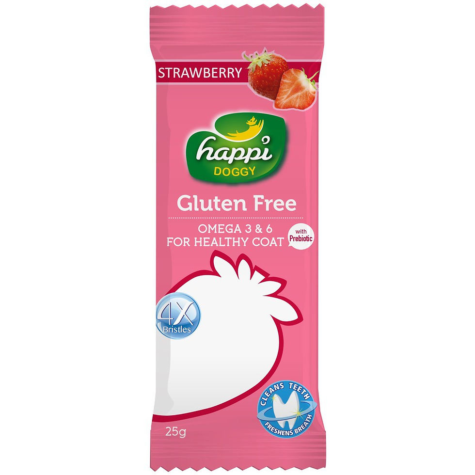 Thumbnail: Happi Doggy Gluten Free 4inches Strawberry Dental Chew