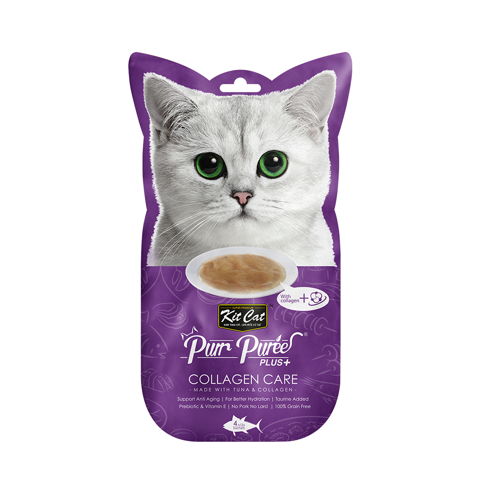Kit Cat Purr Puree Plus+ Tuna & Collagen Care (Collagen Care)