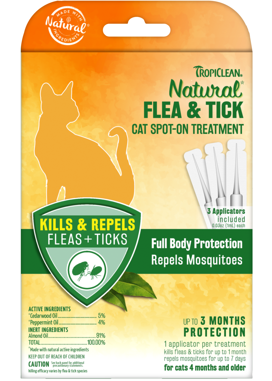 Tropiclean Natural Flea & Tick Cat Spot On Treatment