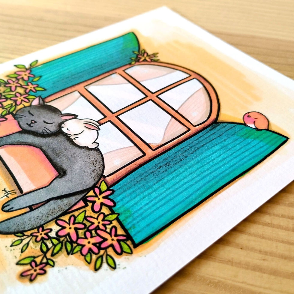 Miniature : Carte pensées positives poétique chat made in Ardèche vendue par Fred et ses Lilas