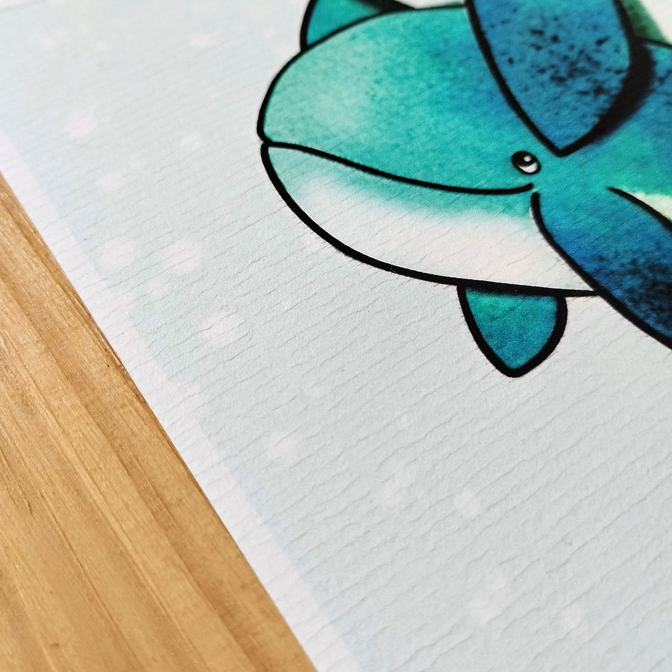 Miniature : Affiche de naissance baleine poétique bébé vendue par Fred et ses Lilas