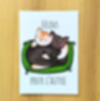 Carte positive artisanale amour de chats message vendue par Fred et ses Lilas