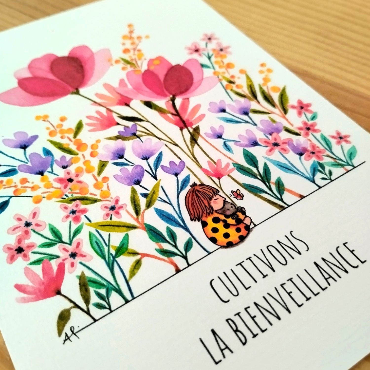 affiche illustration poétique affirmation positive vendue par l'illustratrice Fred et ses Lilas