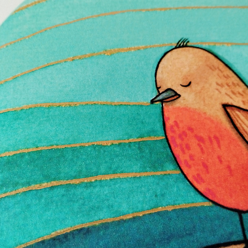 Miniature : Affiche oiseau aquarelle turquoise personnalisable aux couleurs douces vendu par Fred et ses Lilas
