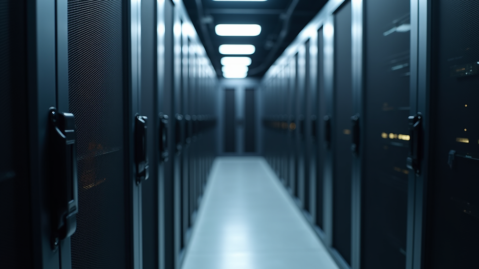 Close-up view of a server rack in a data center