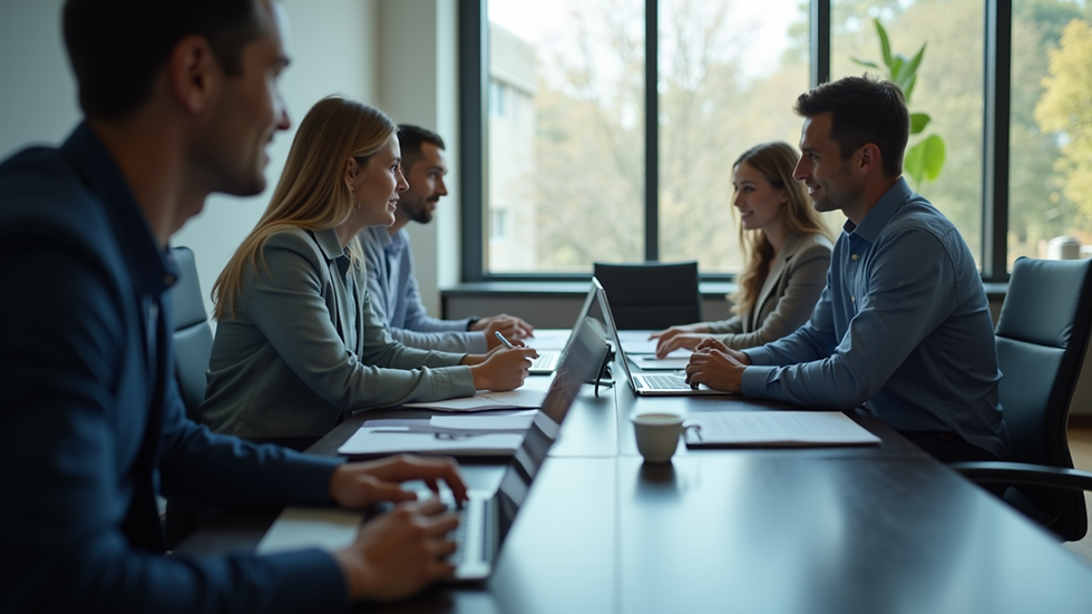 Eye-level view of a business meeting discussing IT support pricing