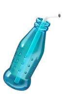 Blue soda bottle