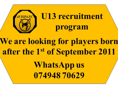 Recruitment program U13 players