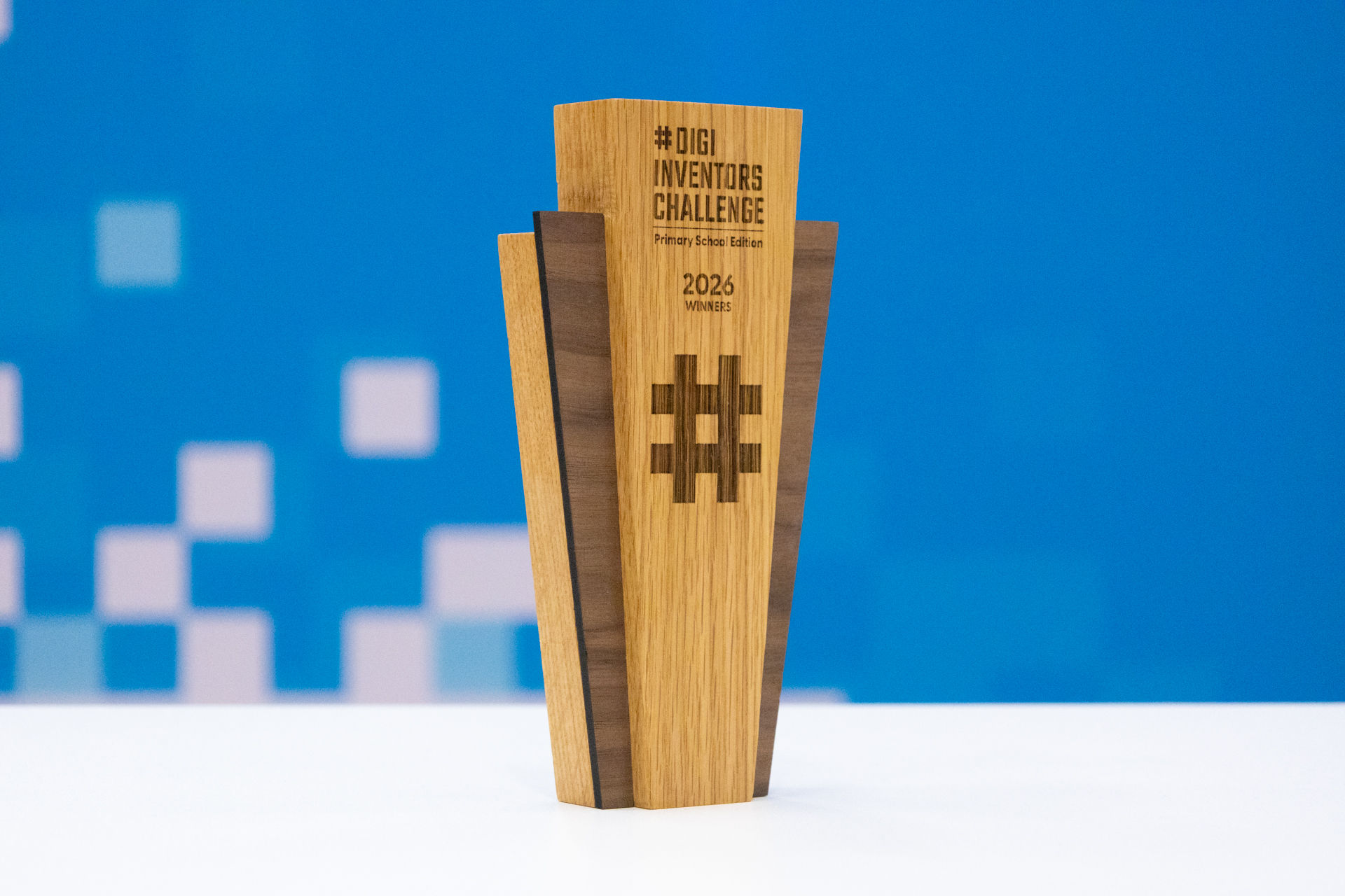 #DigiInventors 2026 sustainable wooden trophy from the workshop aberfeldy