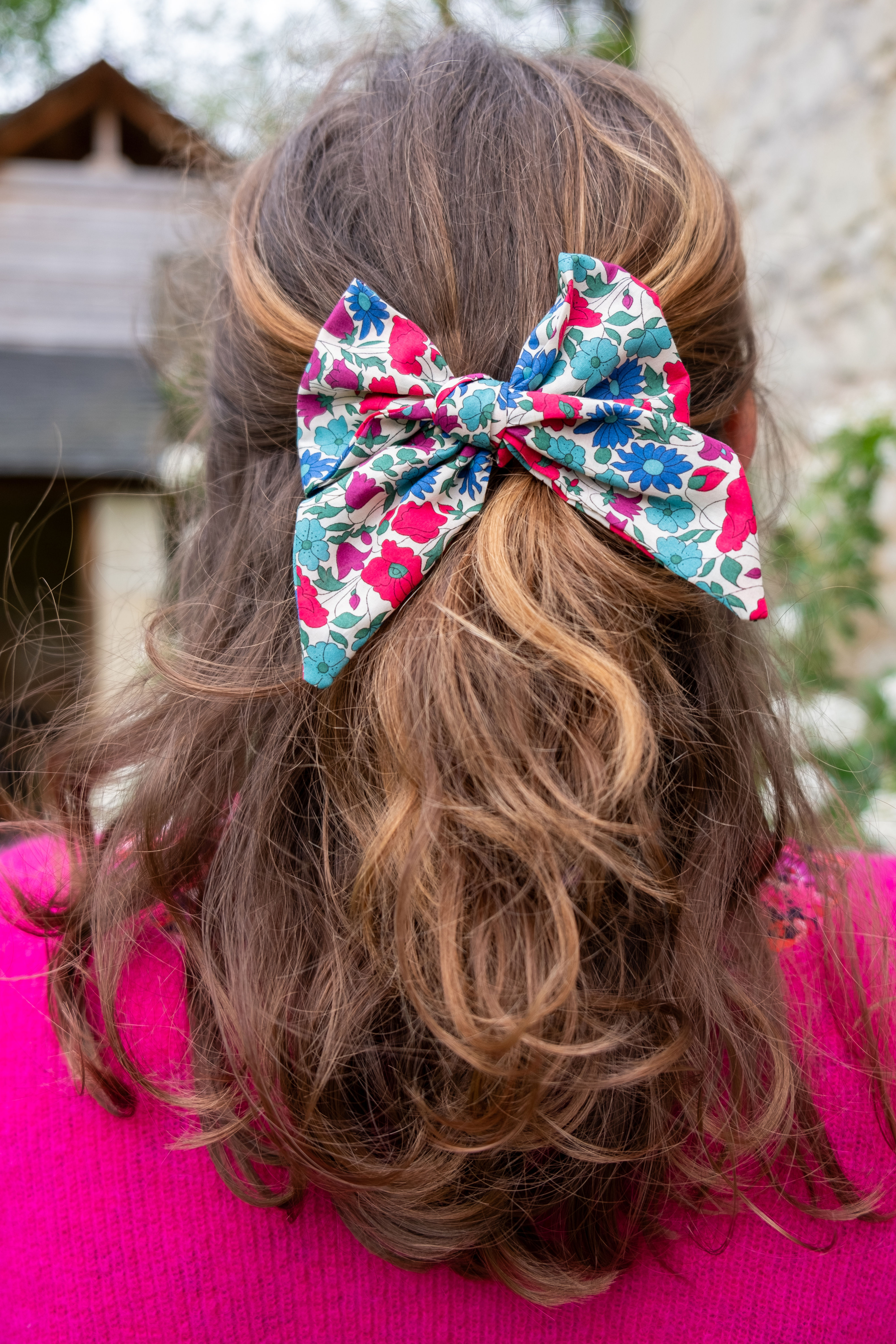 Barrette Liberty poppy and daisy
