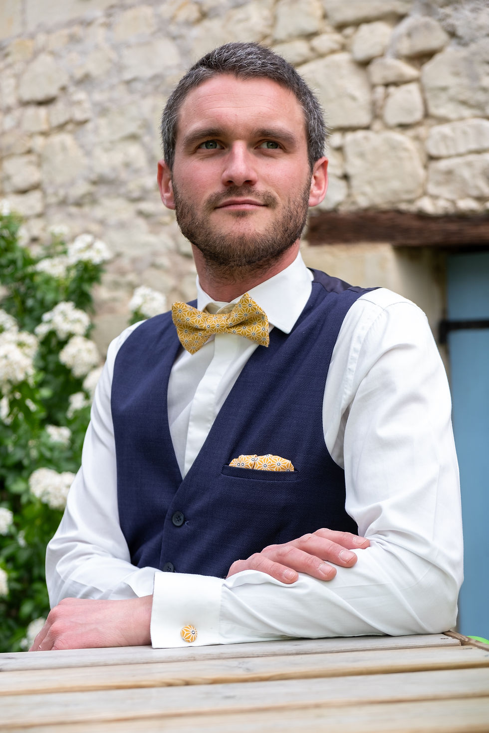 Miniature : Noeud papillon géométrique jaune